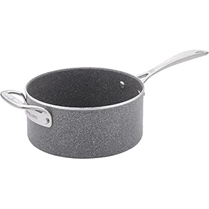 Zwilling vitale 4 qt nonstick saucepan with handle helper and lid aluminum scratch resistant made in italy gray  urban country home decor