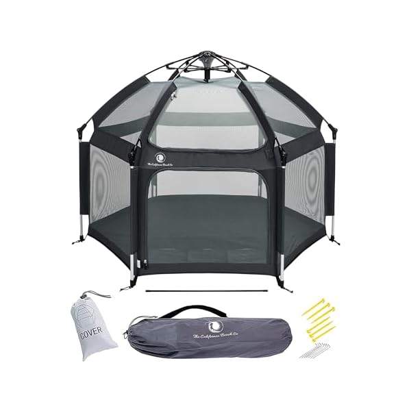   POP-N-GO-PLAYPEN-Indoor-Outdoor-Baby-Playpen-for-Babies-and-Toddlers-Baby-Beach-Tent-Foldable-Portable-WCanopy-Travel-Bag-Mosquito-Net-Pop-Up-Pack-and-Play-Tent-Black