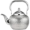SANQIAHOME 1500ml teapot with Infuser stainless steel Water Boilers lifting handle Tea Maker Water Kettle for InductionGas silver