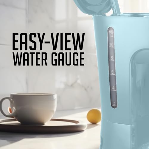 OVENTE-12-Cup-Drip-Coffee-Maker-with-Borosilicate-Glass-Carafe-One-Touch-Operation-Machine-Anti-Drip-System-Reusable-Filter-and-Clear-View-Water-Gauge-Ideal-for-Home-or-Office-Light-Blue-CM412LBL OVENTE 12 Cup Drip Coffee Maker with Borosilicate Glass Carafe One Touch Operation Machine Anti Drip System Reusable Filter and Clear View Water Gauge Ideal for Home or Office Light Blue CM412LBL