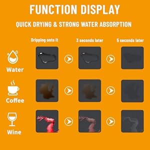 Coffee Mat 12×19 Drying Matt Kitchen Counter Super Absorbent Quick Drying Coffee Bar Mat Cuttable Drying Mat Rubber Backed Non Slip Dish Drying Matfor Kitchen Coffee BarBlack