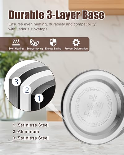 Harriet-Tea-Kettle-for-Stove-Top-25-Quart-Stainless-Steel-Whistling-Tea-Pot-3-Layer-Base-Unique-Dolphin-Shaped-Ergonomic-Handle-Includes-Pot-Holder-Mat-Gas-Electric-Applicable-Mirror-Finish Harriet Tea Kettle for Stove Top 25 Quart Stainless Steel Whistling Tea Pot 3 Layer Base Unique Dolphin Shaped Ergonomic Handle Includes Pot Holder Mat Gas Electric Applicable Mirror Finish