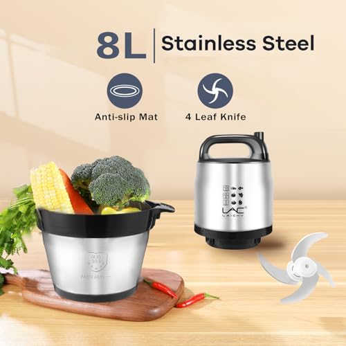 32-Cup-Large-Capacity-Food-Processors-Meat-Grinder-Veggie-Chopper-with-Stainless-Steel-Bowl-1200W-Electric2-Speed4-Bi-Level-Bladesand-Spatula-for-Baby-FoodMeatOnionVegetablesFruits 32 Cup Large Capacity Food Processors Meat Grinder Veggie Chopper with Stainless Steel Bowl 1200W Electric2 Speed4 Bi Level Bladesand Spatula for Baby FoodMeatOnionVegetablesFruits
