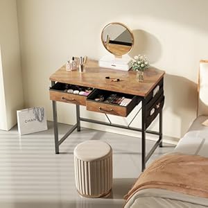 Smalldeskwithdrawers315inchsmallcomputerdeskwithdrawerswritingdeskwithdrawersforsmallspacescompactdeskforsmallspacesmetalframeforpclaptoprusticbrown2 Urban Country Home Decor Small desk with drawers 315 inch small computer desk with drawers writing desk with drawers for small spaces compact desk for small spaces metal frame for pc laptop rustic brown2 urban country home decor