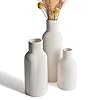 White Ceramic Vases Set of 3Farmhouse Decor Home Decor Pampas Grass Vases for Kitchen Bedroom Office Living Room Bathroom Wedding Entryway Table Centerpieces Gifts Women Mom