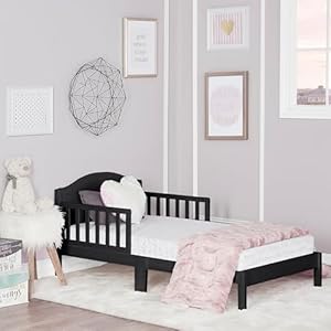 Dream On Me Sydney Toddler Bed in Black, Greenguard Gold Certified, JPMA Certified, Low To Floor Design, Non-Toxic Finish, Safety Rails, Made Of Pinewood Dream On Me Sydney Toddler Bed in Black Greenguard Gold Certified JPMA Certified Low To Floor Design Non Toxic Finish Safety Rails Made Of Pinewood