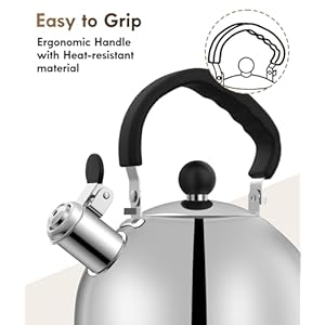   Tea-Kettle-for-Stove-Top-Stainless-steel-Teapot2-Quart-Camping-Kettle-Efficient-Heating-Audible-Whistle-Safe-Handle-Hot-Water-kettle-Tea-Pot-Stovetop-Silver