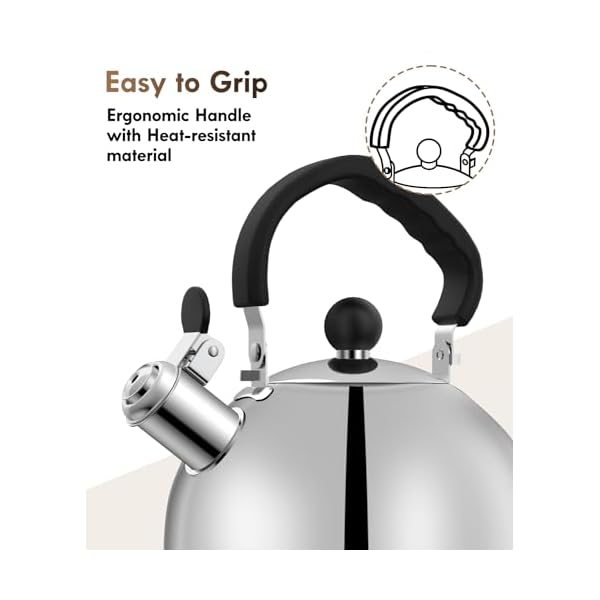   Tea-Kettle-for-Stove-Top-Stainless-steel-Teapot2-Quart-Camping-Kettle-Efficient-Heating-Audible-Whistle-Safe-Handle-Hot-Water-kettle-Tea-Pot-Stovetop-Silver
