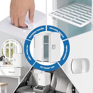   Compact-Refrigerator-Portable-Mini-Fridge-Skin-Care-4L-Capacity6-Cans-for-Bedroom-Car-Office-Dorm-Small-Cooler-for-Cosmetics-Beverage-and-Food-White
