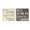   Set-of-2-Mini-Wood-Block-Signs-Remember-Moments-Bless-This-Home