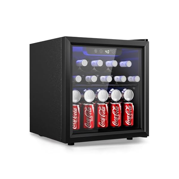   EUHOMY-48-Can-Beverage-Refrigerator-cooler-Mini-Fridge-Glass-Door-for-Beer-Drinks-Wines-Countertop-Beverage-Fridge-with-Adjustable-Shelves-Blue-LED-for-HomeOfficeDormBar-13-cuft