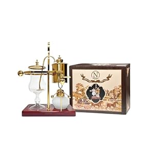 Nispira Belgium Royal Family Balance Syphon Unique Gravity Vintage Coffee Maker Vacuum Brewing System Gold 500 ml