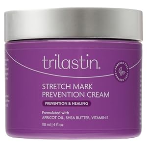 TriLASTIN Stretch Mark Cream for Pregnancy – 4 fl oz, Citrus Scent – Pregnancy Stretch Mark Prevention & Pregnant Belly Cream & Belly Oil for Pregnant Women – Paraben Free