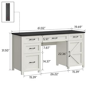 Farmhouse61executivedeskwith5drawersrusticofficedeskcomputertablewithchargingstationfiledrawersandstoragecabinetwoodworkstationforstudyandhomeofficeblack Urban Country Home Decor Farmhouse 61 executive desk with 5 drawers rustic office desk computer table with charging station file drawers and storage cabinet wood workstation for study and home office black urban country home decor