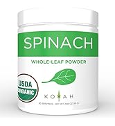KOYAH - Organic USA Grown Spinach Powder (Equivalent to 30 Cups Fresh): Freeze-dried, Whole-Leaf ...