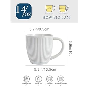 Embossed Ceramic Coffee Mug 14 OZ Farmhouse Style Porcelain Mugs for Espresso Cappuccino Tea Hot Cocoa Mocha Suit For Housewarming Wedding Set of 4 Embossed Ceramic Coffee Mug 14 OZ Farmhouse Style Porcelain Mugs for Espresso Cappuccino Tea Hot Cocoa Mocha Suit For Housewarming Wedding Set of 4