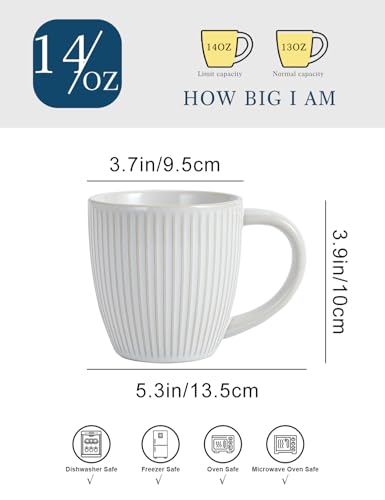 Embossed-Ceramic-Coffee-Mug-14-OZ-Farmhouse-Style-Porcelain-Mugs-for-Espresso-Cappuccino-Tea-Hot-Cocoa-Mocha-Suit-For-Housewarming-Wedding-Set-of-4 Embossed Ceramic Coffee Mug 14 OZ Farmhouse Style Porcelain Mugs for Espresso Cappuccino Tea Hot Cocoa Mocha Suit For Housewarming Wedding Set of 4