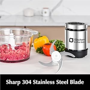 Kitchen in the box Food Processors400W All Copper Motor Meat Grinder Food Chopper Electric Vegetable Chopper with 2 Bowls8 Cup8 Cup 2 Bi Level Blades for MeatfishVegetableBaby Food