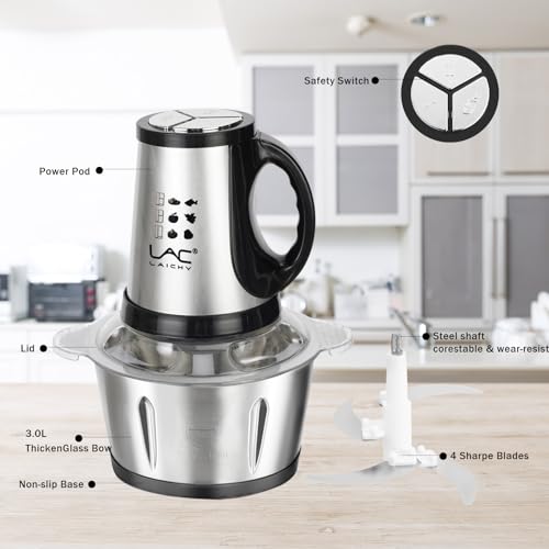 12-Cup-Food-Processors-with-Handle-Meat-Grinder-Veggie-Chopper-with-Stainless-Steel-Bowl-300W-Electric-Food-Processors3-Speed1-pieces-4-Spatula-for-Baby-FoodMeatVegetablesFruits 12 Cup Food Processors with Handle Meat Grinder Veggie Chopper with Stainless Steel Bowl 300W Electric Food Processors3 Speed1 pieces 4 Spatula for Baby FoodMeatVegetablesFruits