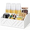   Farmhouse-Wood-Coffee-Station-Organizer-Countertop-Coffee-Bar-Accessory-Holder-Pod-Syrup-Condiment-Organizer-White