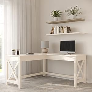 Lavish Home Computer Desk - L-Shaped Desk with X-Pattern Legs - for Office, Computer, or Craft Table - Desks for Home Office (White) Lavish Home Computer Desk L Shaped Desk with X Pattern Legs for Office Computer or Craft Table Desks for Home Office White