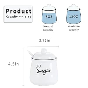   HAOTOP-Farmhouse-Porcelain-Sugar-Bowl-with-Lid-and-Spoon-12ozEasy-to-Clean-White