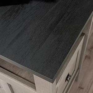 Sauder August Hill L-Shaped Home Office Desk, Farmhouse Corner Desk with File Drawer, Cable Management, Mystic Oak Finish Sauder August Hill L Shaped Home Office Desk Farmhouse Corner Desk with File Drawer Cable Management Mystic Oak Finish