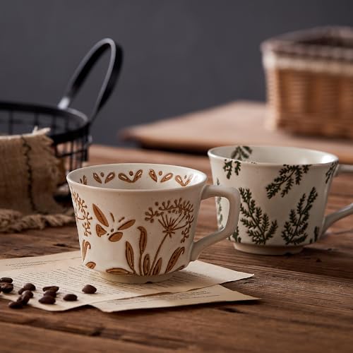 12ozrusticceramiccoffeemugsetof4handmadepotterycountrysidecoffeemugswithbighandleforlatteteamilkhotcocoadishwashermicrowavesafeplants  Urban Country Home Decor 12oz rustic ceramic coffee mug set of 4 handmade pottery countryside coffee mugs with big handle for latteteamilkhot cocoadishwasher microwave safeplants  urban country home decor