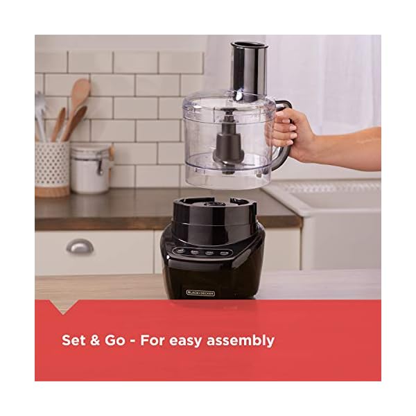   BLACKDECKER-Food-Processor-and-Vegetable-Chopper-Stainless-Steel-Blade-8-Cup-Capacity-450W-Power-with-Attachments-to-Shred-Slice-Mince-Grind-and-Puree