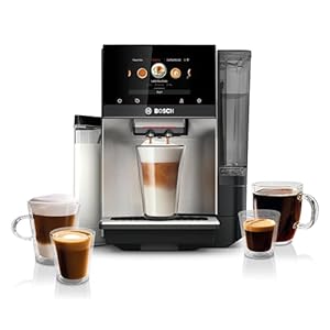Bosch TQU60703 800 Series VeroCafe Fully Automatic Espresso Machine with Home Connect 36 Beverage Varieties with Coffee World Cup Warmer Double Cup Integrated Milk Container in Stainless Steel