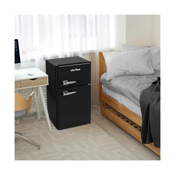   West-Bend-WB0300RCR2XB-Mini-Fridge-with-Freezer-Retro-Styled-for-Home-Office-or-Dorm-Manual-Defrost-and-Adjustable-Temperature-3-CuFt-Black