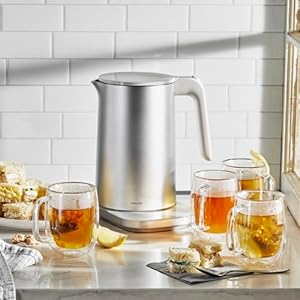 ZWILLING Enfinigy Cool Touch 1.5-Liter Electric Kettle Pro, Cordless Tea Kettle & Hot Water, Silver ZWILLING Enfinigy Cool Touch 15 Liter Electric Kettle Pro Cordless Tea Kettle Hot Water Silver