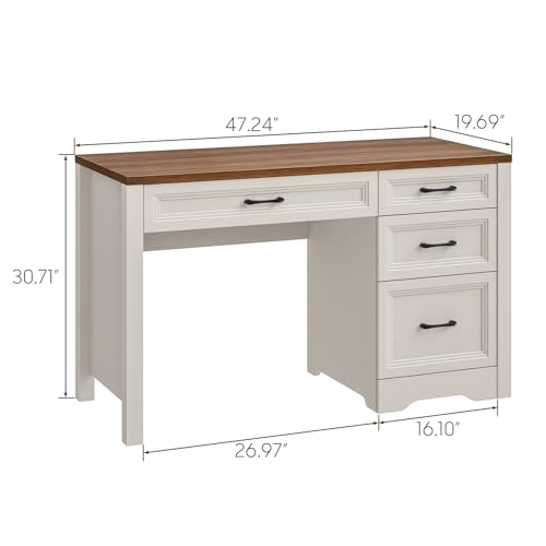 Vabches-Farmhouse-Executive-Desk-with-Storage-and-Ample-File-Drawer-Rustic-Large-Home-Writing-Desk-for-Bedroom-White Vabches Farmhouse Executive Desk with Storage and Ample File Drawer Rustic Large Home Writing Desk for Bedroom White