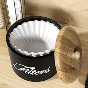 Wooden Coffee Filter Holder, Basket Storage Container for Counter, Black Small Bar Accessories for Coffee Bar Station(Black Wooden) Wooden Coffee Filter Holder Basket Storage Container for Counter Black Small Bar Accessories for Coffee Bar StationBlack Wooden