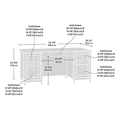 Sauder-Edge-Water-Executive-Desk-Chalked-Chestnut-65-Home-Office-Desk-with-Storage Sauder Edge Water Executive Desk Chalked Chestnut 65 Home Office Desk with Storage