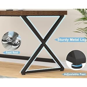 IBF Rustic Computer Desk, Industrial 47” Home Office Desk, Farmhouse Wood Metal Work Desk for Writing Study, Vintage Minimalist Executive Workstation PC Gaming Table in Bedroom, Rustic Brown IBF Rustic Computer Desk Industrial 47 Home Office Desk Farmhouse Wood Metal Work Desk for Writing Study Vintage Minimalist Executive Workstation PC Gaming Table in Bedroom Rustic Brown