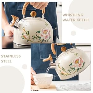 Ciieeo Whistling Teapot, 3L Stovetop Tea Kettle Whistling Stainless Steel Tea Kettles Flower Pattern Hot Water Kettle Teapot Loud Whistling Kettle Induction Tea Kettle for Home Kitchen Ciieeo Whistling Teapot 3L Stovetop Tea Kettle Whistling Stainless Steel Tea Kettles Flower Pattern Hot Water Kettle Teapot Loud Whistling Kettle Induction Tea Kettle for Home Kitchen