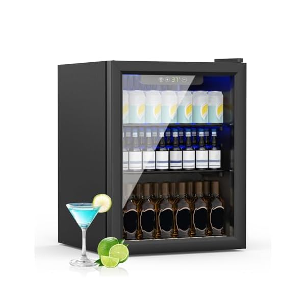   Compact-Beverage-Refrigerator70-Can16-Cubic-Feet-Mini-Fridge-with-Glass-Front-Door-for-Soda-Beer-or-Wine-Under-Counter-Drink-Dispenser-with-Adjustable-Shelve-Digital-Display-16-Cu