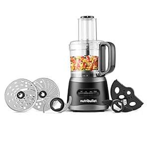  nutribullet-NBP50100-Food-Processor-450-Watts-with-7-Cup-Capacity-and-Stainless-Steel-Slice-Shred-Chop-and-Dough-Attachments-Black