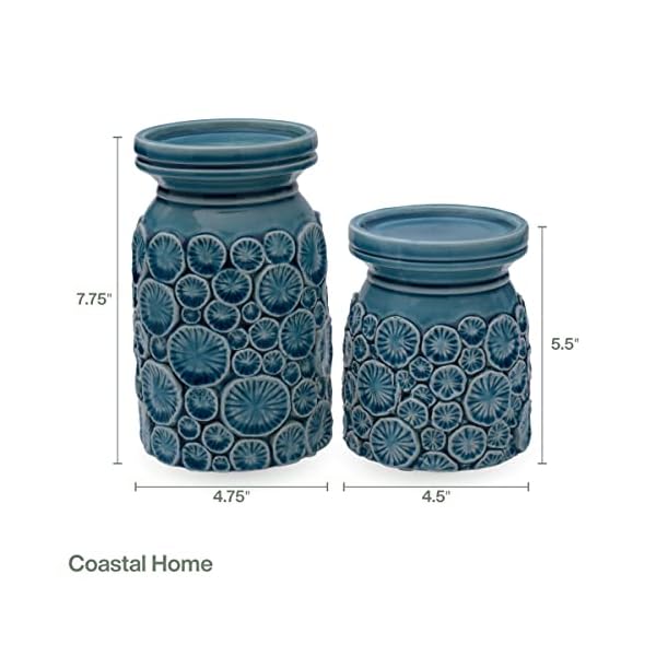   Fitz-and-Floyd-Fitz-Floyd-Coastal-Home-Seashell-Pillar-Candleholder-Aqua
