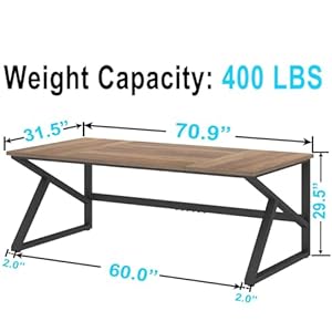 IBF Large Computer Desk, Rustic 70 Inch Long Home Office Metal Wood Desk, Industrial Big 2 Person Table for Executive Writing Study Gaming Workstation, Farmhouse Bedroom PC Laptop Double Desk IBF Large Computer Desk Rustic 70 Inch Long Home Office Metal Wood Desk Industrial Big 2 Person Table for Executive Writing Study Gaming Workstation Farmhouse Bedroom PC Laptop Double Desk