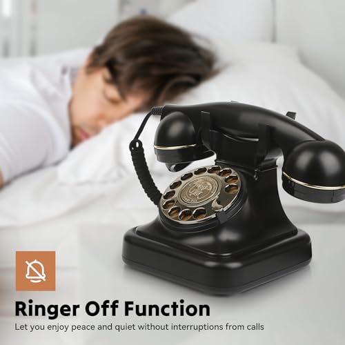Sangynretrorotaryphonesforlandlineclassiccordeddeskphonevintageoldfashionedrotarytelephonewithringeroffredialfunctionforhomehouse Urban Country Home Decor Sangyn retro rotary phones for landline classic corded desk phone vintage old fashioned rotary telephone with ringer off redial function for home house urban country home decor