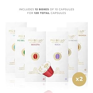  Piu-Bello-Coffee-Capsules-Variety-Pack-for-Nespresso-Original-Machine-Light-Roast-Dark-Roast-Kosher-6-Flavor-Multipack-120-Count