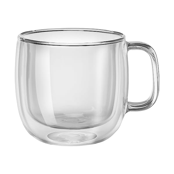 Zwilling ja henckels cappuccino glass mug set clear 2 pc  urban country home decor