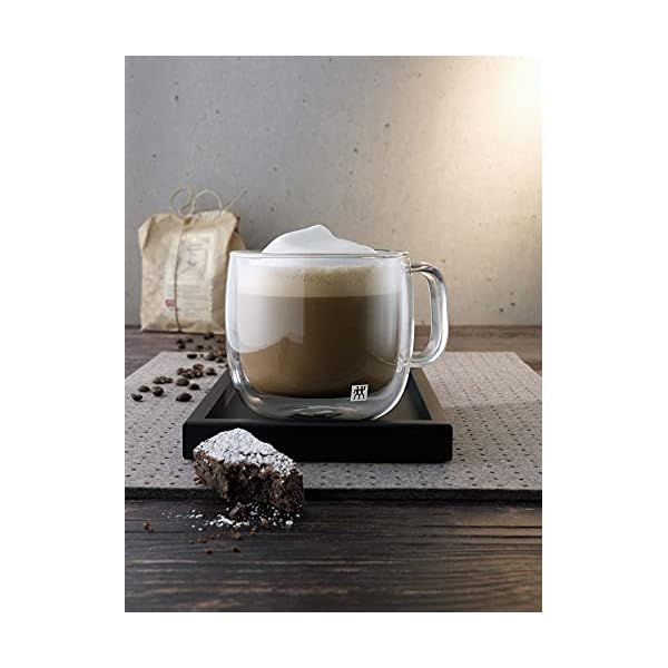 Zwilling ja henckels cappuccino glass mug set clear 2 pc  urban country home decor