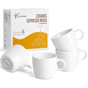 Porcelain Espresso Cups Set of 4, 3.5 oz Small Coffee Mugs, White Demitasse Cups Perfect for Espresso Machine and Coffee Maker, Microwave Dishwasher Safe Espresso Cups Porcelain Espresso Cups Set of 4 35 oz Small Coffee Mugs White Demitasse Cups Perfect for Espresso Machine and Coffee Maker Microwave Dishwasher Safe Espresso Cups