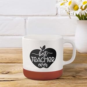 Best teacher ever mug 13 oz speckled ceramic educator coffee mugteacher apple themed mugfarmhouse style coffee cup  urban country home decor