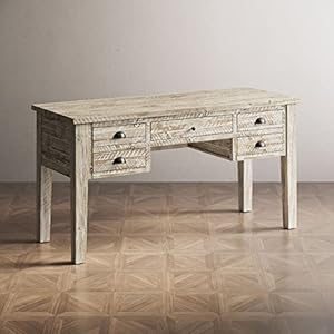 Jofran inc artisans craft 5 drawer farmhouse desk  urban country home decor