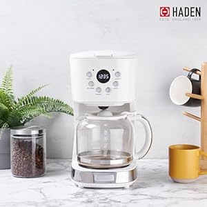   HADEN-Coffee-Machine-12-Cup-Drip-Coffee-Maker-Bundled-with-Heritage-17-Liter-Stainless-Steel-Electric-Kettle-Ivory-Chrome