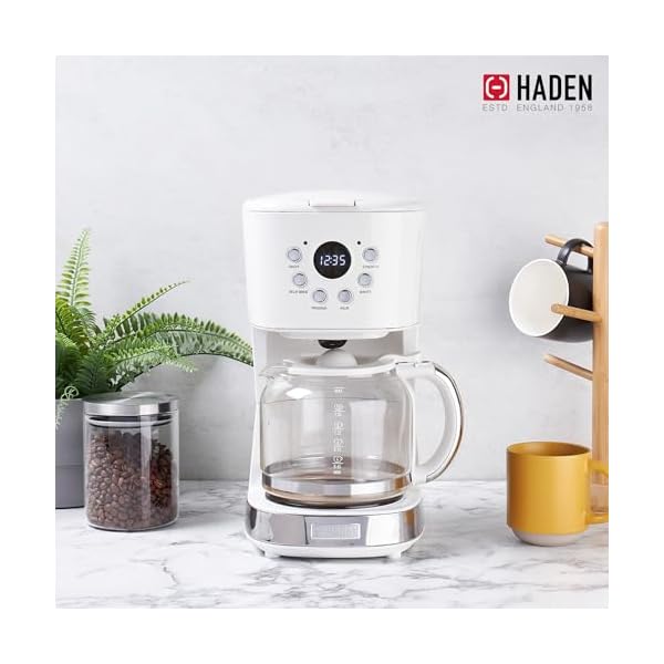   HADEN-Coffee-Machine-12-Cup-Drip-Coffee-Maker-Bundled-with-Heritage-17-Liter-Stainless-Steel-Electric-Kettle-Ivory-Chrome
